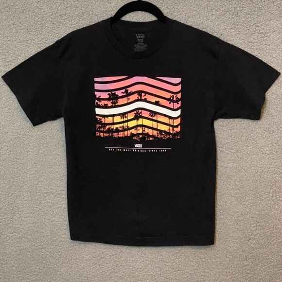 VANS Off The Wall Graphic T-Shirt Palm Trees Sunset Size Medium - Picture 3 of 8